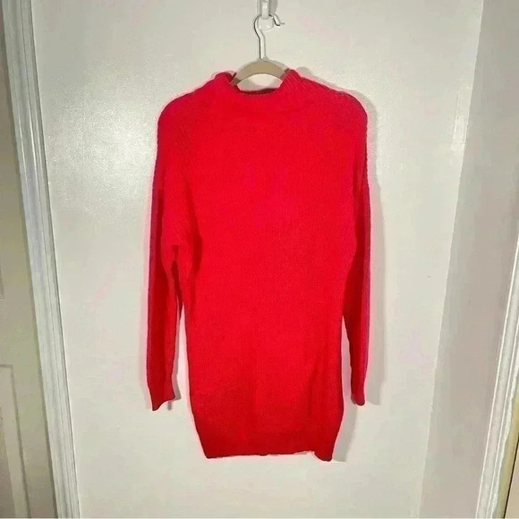 Lovers + Friends Christina Sweater Dress Magenta Pink Barbiecore Knit Cotton - Picture 2 of 7